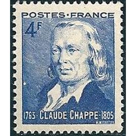 France num Yvert 619 ** MNH Claude Chappe Année 1944