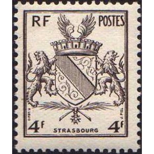 France num Yvert 735 ** MNH Armoiries Strasbourg Année 1945