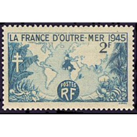 France num Yvert 741 ** MNH Carte Année 1945