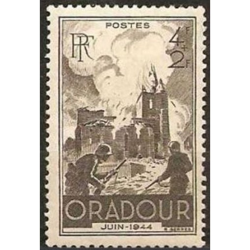 France num Yvert 742 ** MNH Oradour Année 1945