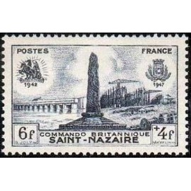 France num Yvert 786 ** MNH St Nazaire debarquement Année 1947