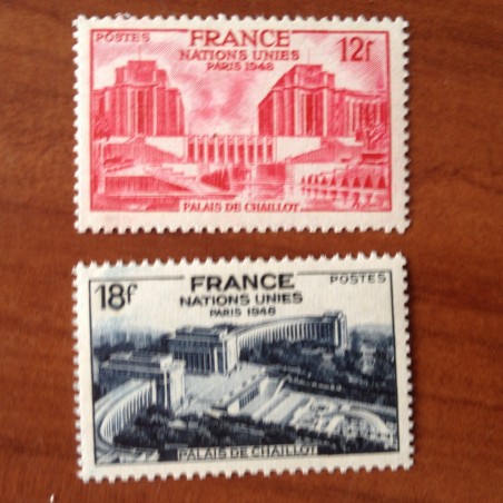 France num Yvert 818-819 ** MNH Paris palais de Chaillot Année 1948