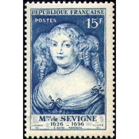France num Yvert 874 ** MNH Madame Sevigné Nanteuil Année 1950