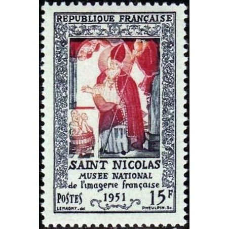 France num Yvert 904 ** MNH St Nicolas Epinal Père Noel Année 1951