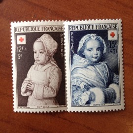France num Yvert 914-915 ** MNH Croix Rouge Année 1951