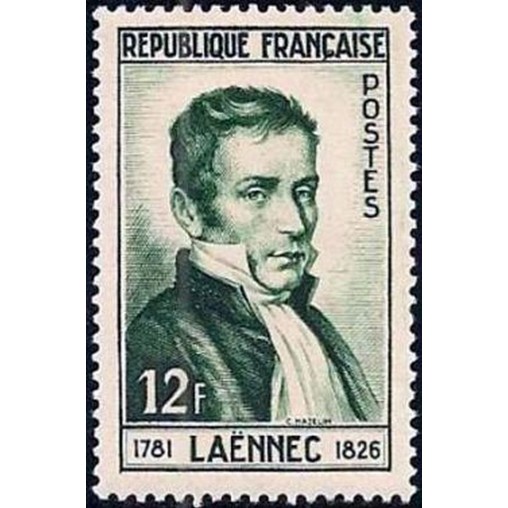France num Yvert 936 ** MNH Laennec medecine Année 1952