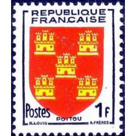 France num Yvert 952 ** MNH Armoiries Poitou Année 1953