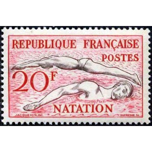 France num Yvert 960 ** MNH JO helsinki 1952 Année 1953