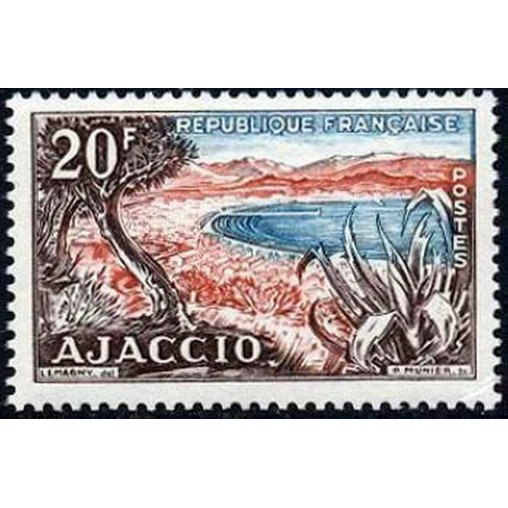 France num Yvert 981 ** MNH Ajaccio Corse Année 1954