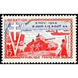 France num Yvert 983 ** MNH liberation char Année 1954