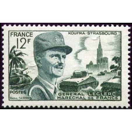 France num Yvert 984 ** MNH marechal Leclerc Année 1954