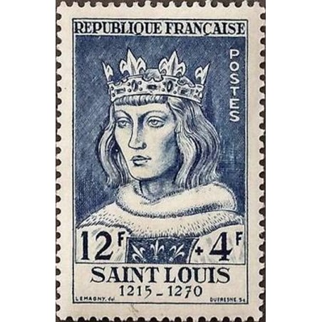 France num Yvert 989 ** MNH Louis IX Roi Année 1954