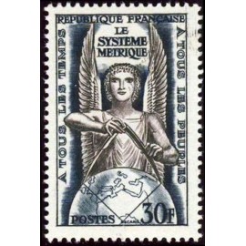 France num Yvert 998 ** MNH Systeme metrique franc  Année 1954