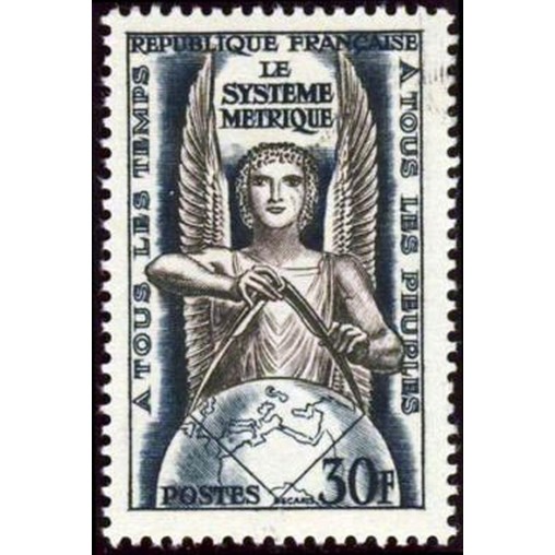 France num Yvert 998 ** MNH Systeme metrique franc  Année 1954
