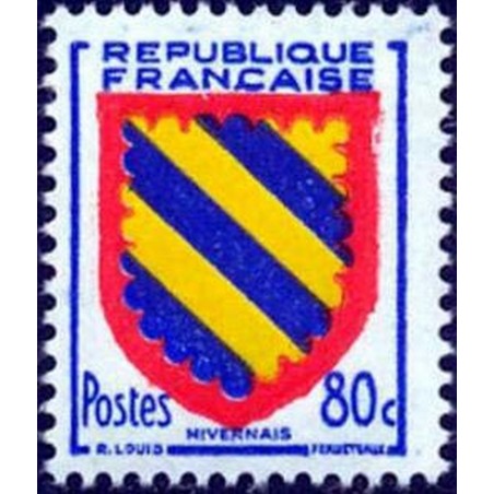 France num Yvert 1001 ** MNH Armoiries Nivernais Année 1954