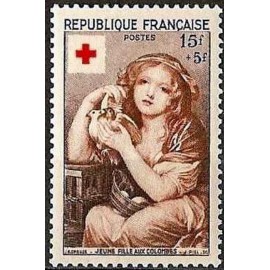 France num Yvert 1007 ** MNH Croix Rouge Année 1954