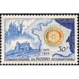 France num Yvert 1009 ** MNH Rotary tracteur Année 1955