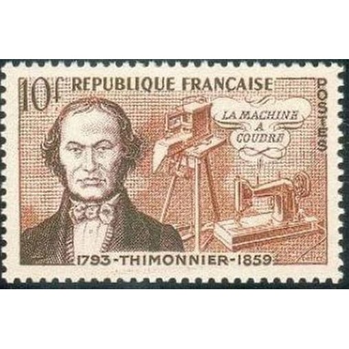 France num Yvert 1013 ** MNH coudre Thimonnier Année 1955