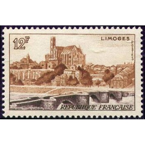France num Yvert 1019 ** MNH Limoges Pont Année 1955