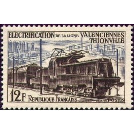 France num Yvert 1024 ** MNH Locomotive Alsthom Année 1955