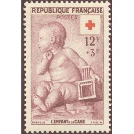France num Yvert 1048 ** MNH Coix rouge  Année 1955