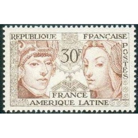 France num Yvert 1060 ** MNH France Amerique latine Année 1956