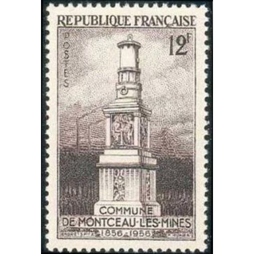 France num Yvert 1065 ** MNH Montceau les Mines Année 1956
