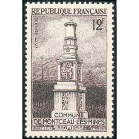 France num Yvert 1065 ** MNH Montceau les Mines Année 1956