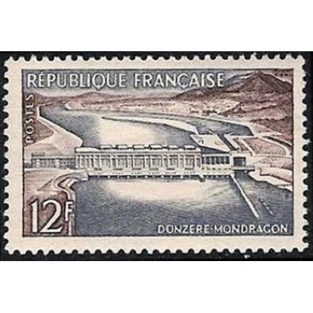 France num Yvert 1078 ** MNH barrage Donzere Année 1956
