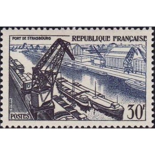 France num Yvert 1080 ** MNH Peniche Strasbourg Port Année 1956