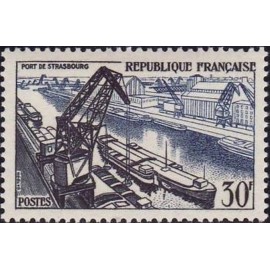 France num Yvert 1080 ** MNH Peniche Strasbourg Port Année 1956