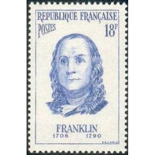 France num Yvert 1085 ** MNH Benjamin Franklin Année 1956