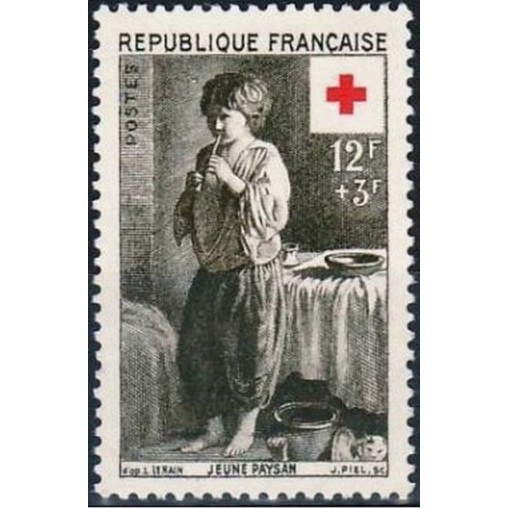 France num Yvert 1089 ** MNH Croix Rouge Année 1956