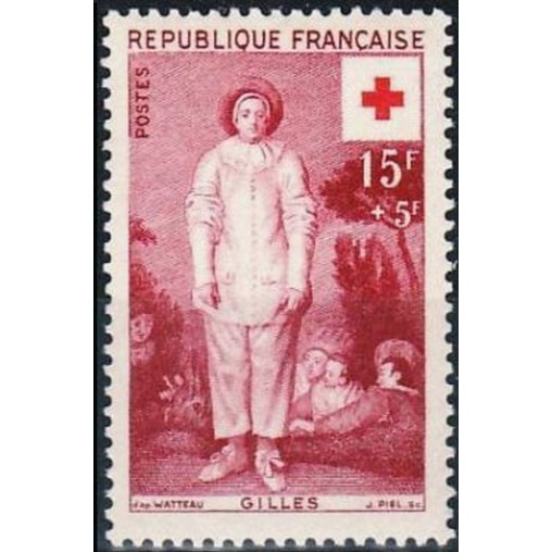 France num Yvert 1090 ** MNH Croix Rouge Année 1956