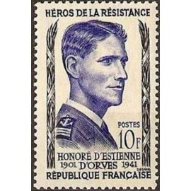 France num Yvert 1101 ** MNH Resistance Orves Année 1957