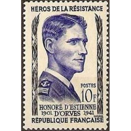 France num Yvert 1101 ** MNH Resistance Orves Année 1957