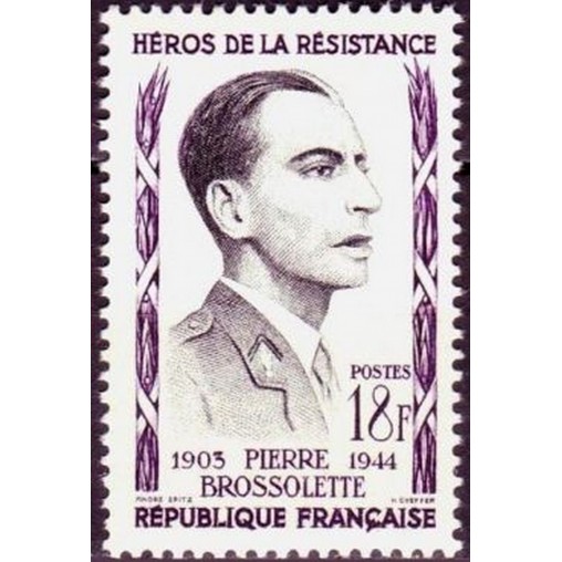 France num Yvert 1103 ** MNH Resistance brossolette Année 1957