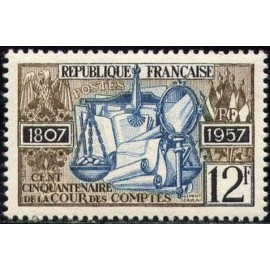 France num Yvert 1107 ** MNH Balance Année 1957