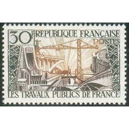 France num Yvert 1114 ** MNH Travaux public Année 1957