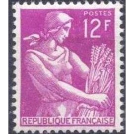 France num Yvert 1116 ** MNH Moissonneuse blé Année 1957