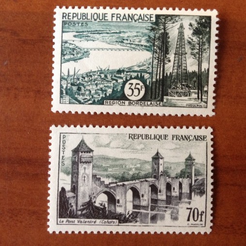 France num Yvert 1118-1119 ** MNH Serie Touristique Année 1957