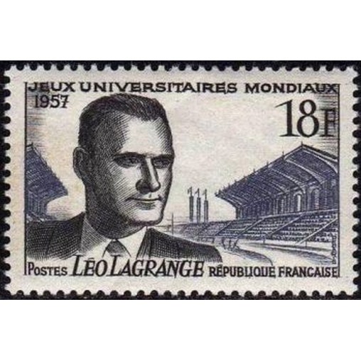 France num Yvert 1120 ** MNH Leo Lagrange Année 1957