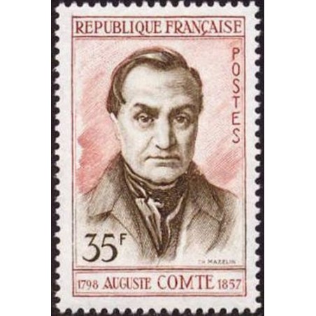 France num Yvert 1121 ** MNH Auguste Comte Année 1957