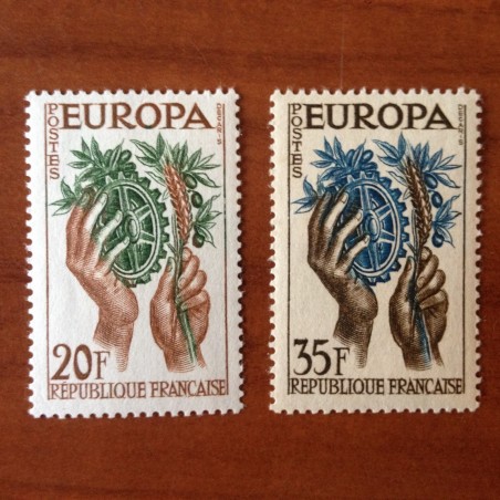 France num Yvert 1122-1123 ** MNH Europa Année 1957