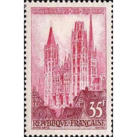 France num Yvert 1129 ** MNH Cathedrale de Rouen Année 1957