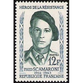 France num Yvert 1158 ** MNH Resistance Scamaroni Année 1958