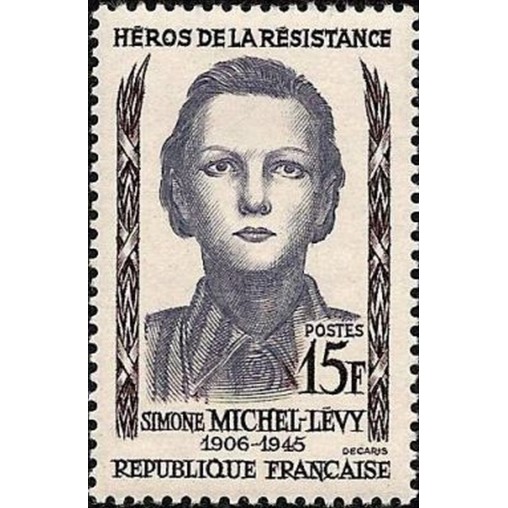 France num Yvert 1159 ** MNH Resistance Michel levy Année 1958