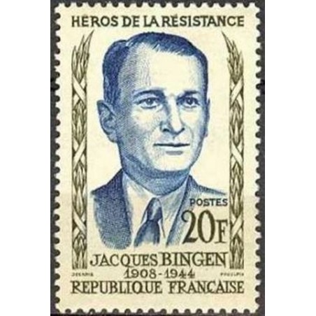 France num Yvert 1160 ** MNH Resistance Bingen Année 1958