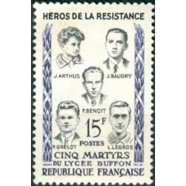 France num Yvert 1198 ** MNH Resistance  Année 1959