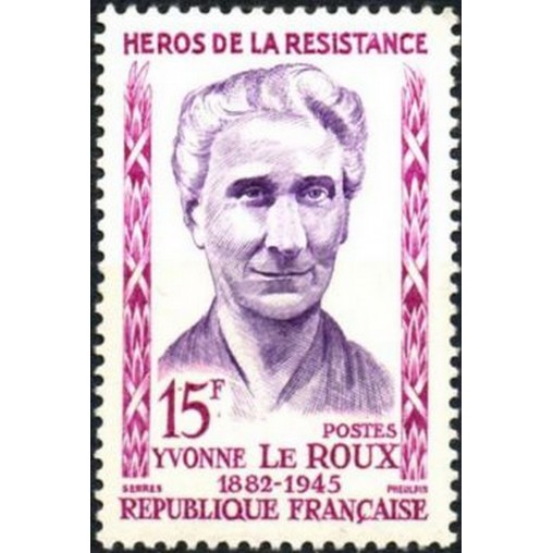 France num Yvert 1199 ** MNH Resistance Le Roux Année 1959